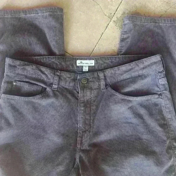 Peter Millar 5 pocket gray corduroy pants.Ladies 32 very good condition boot cut - Picture 5 of 6